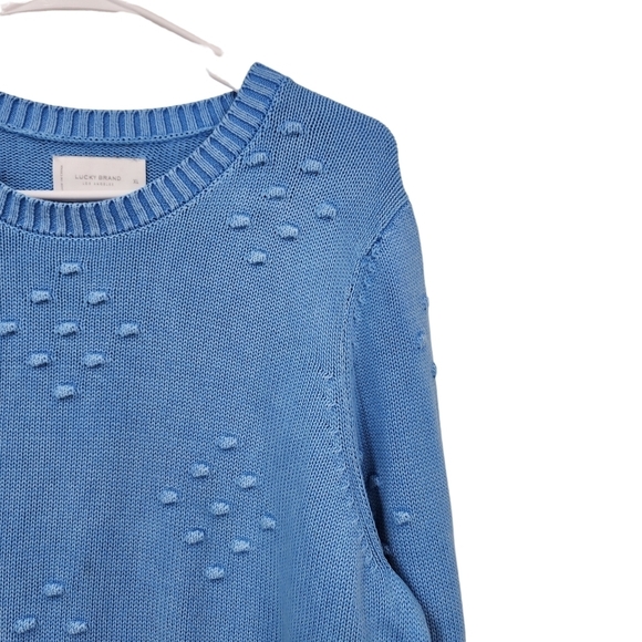 Lucky Brand Women's Azure Blue Liza Bobble Pullover Sweater - XL - Picture 2 of 6